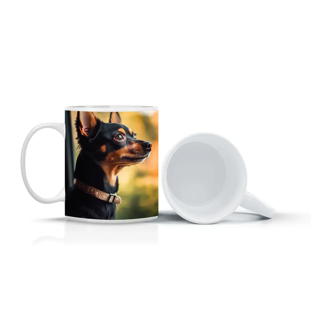 Miniature Pinscher Dog Looking Out Car Window – Mugs