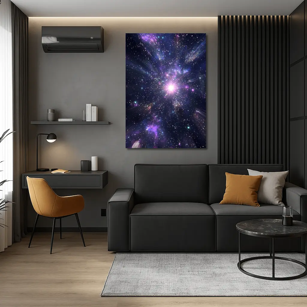 Purple Galaxy Cosmic Star Burst Space – Wall Art
