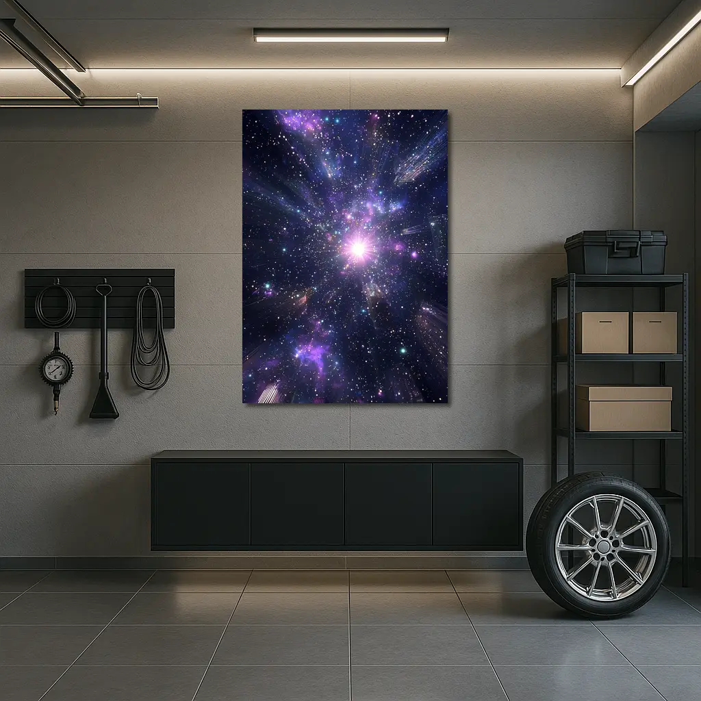 Purple Galaxy Cosmic Star Burst Space – Wall Art
