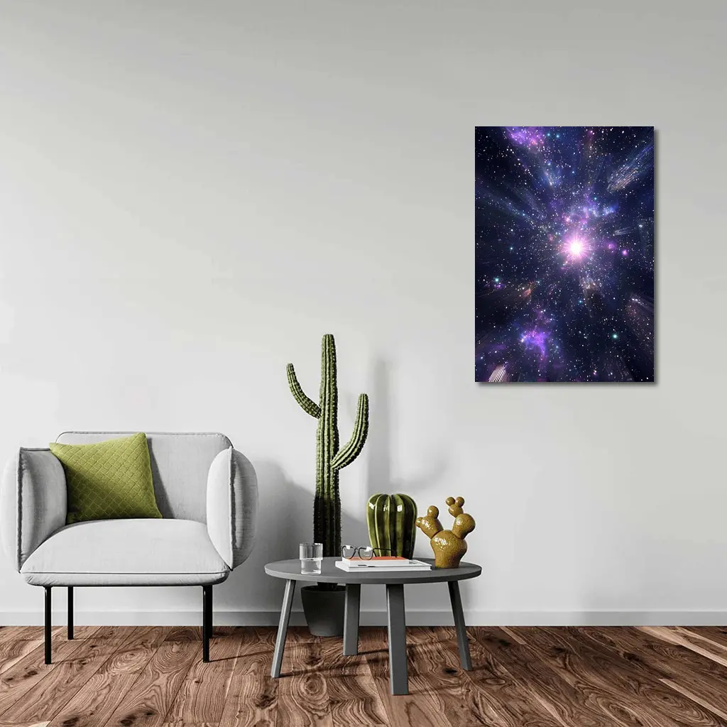Purple Galaxy Cosmic Star Burst Space – Wall Art