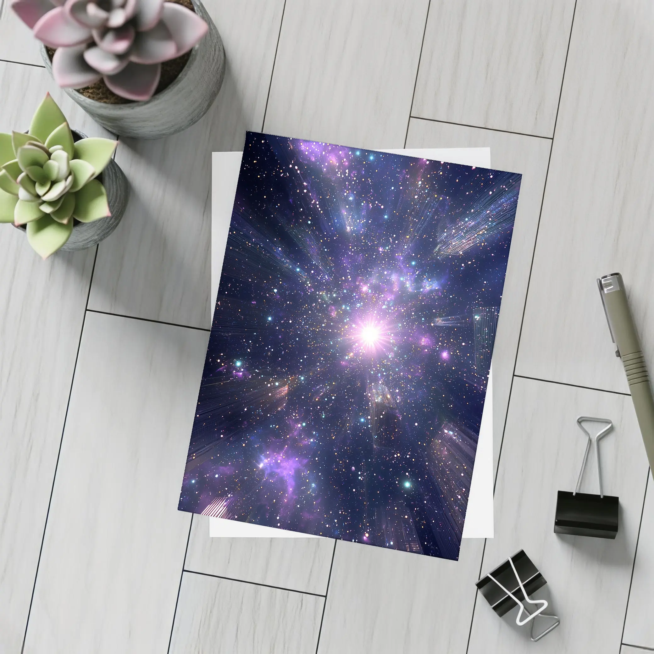Purple Galaxy Cosmic Star Burst Space – Postcards