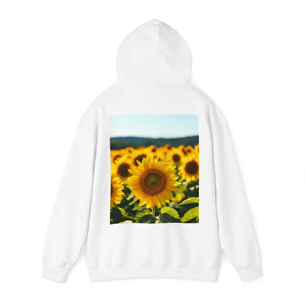Sunflower Field Blue Sky Summer Day – Hoodies