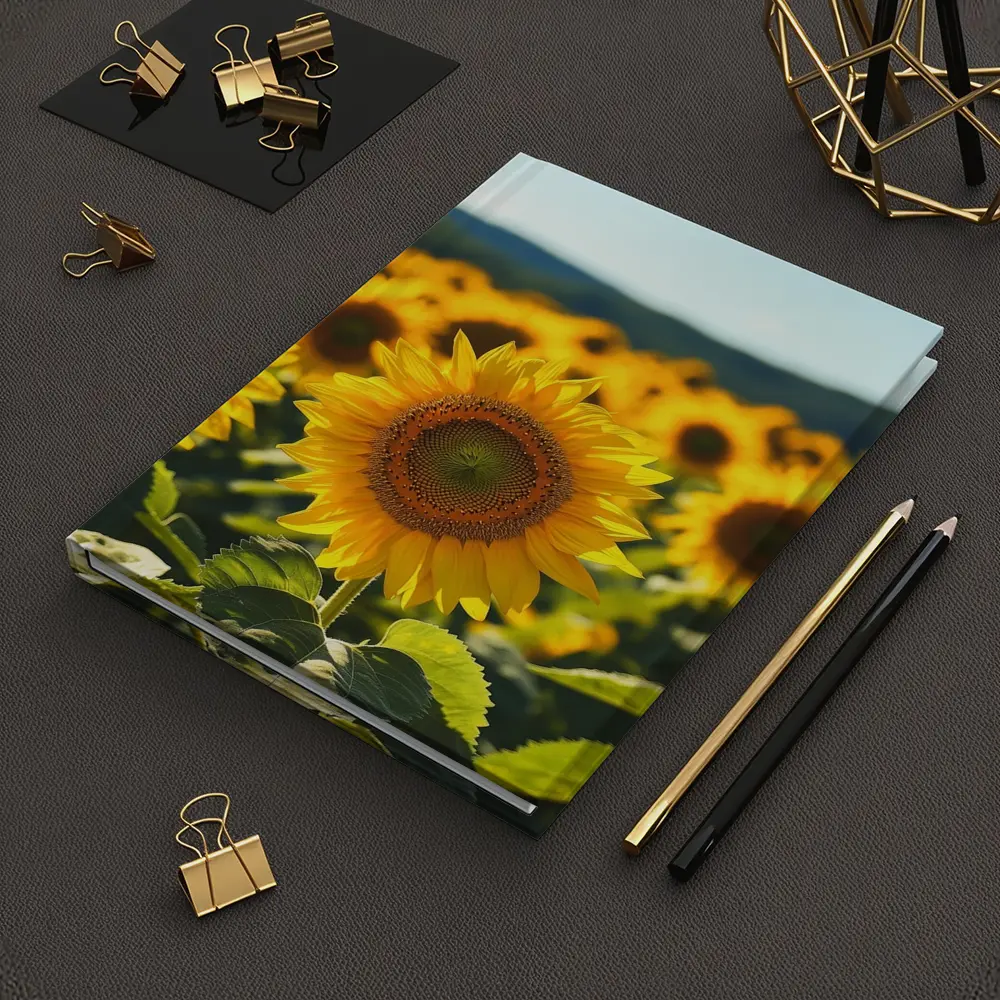 Sunflower Field Blue Sky Summer Day – Notebooks