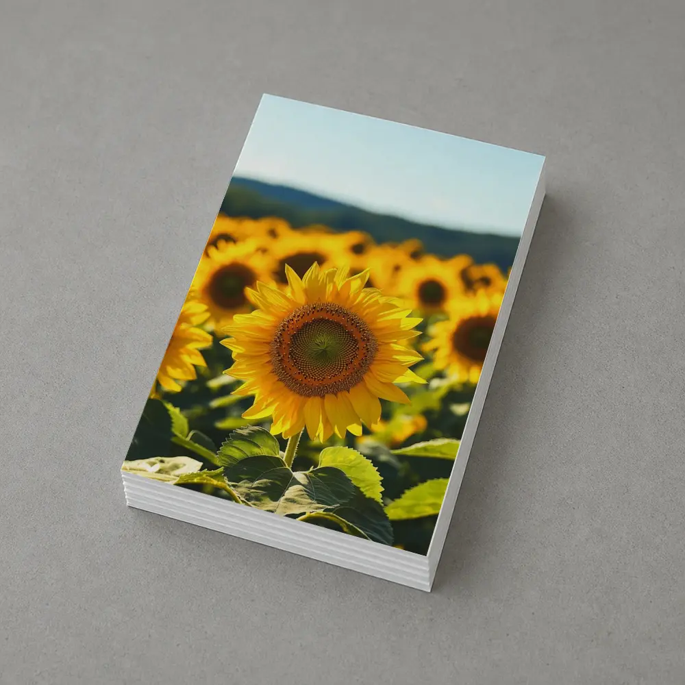 Sunflower Field Blue Sky Summer Day – Postcards