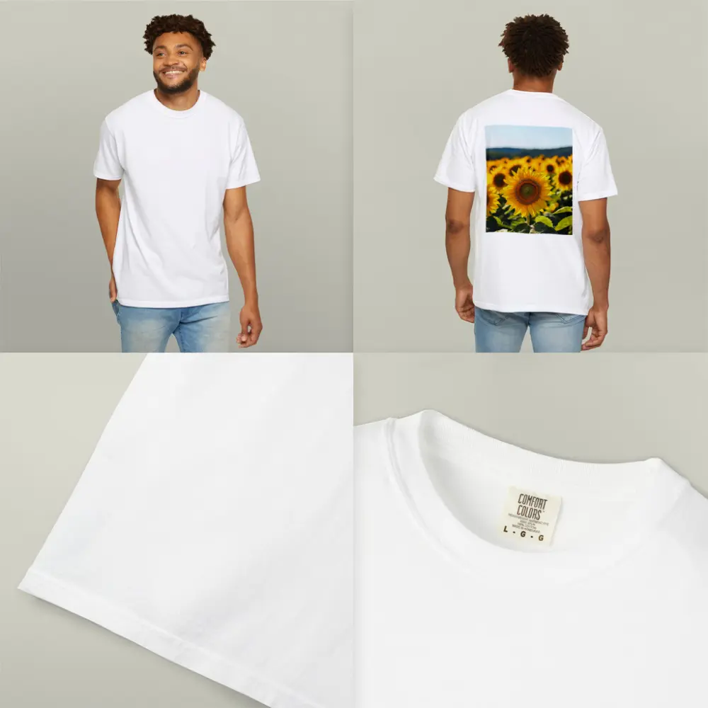 Sunflower Field Blue Sky Summer Day – T-Shirts