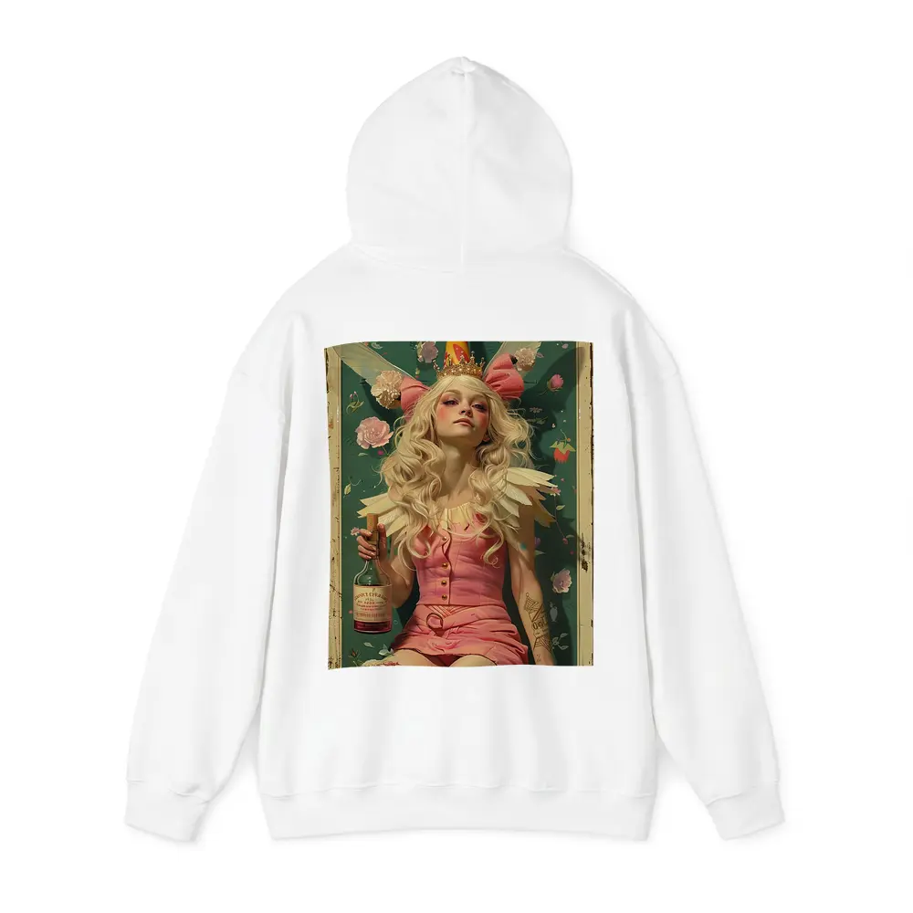 Fairy Queen Blonde Woman Pink Floral Background – Hoodies