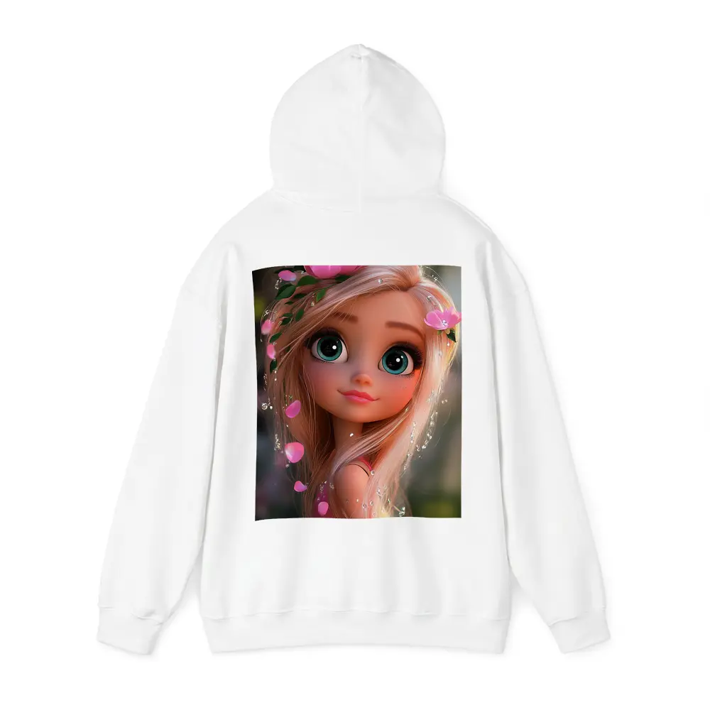 Cartoon Girl Pink Flowers Fantasy Garden – Hoodies