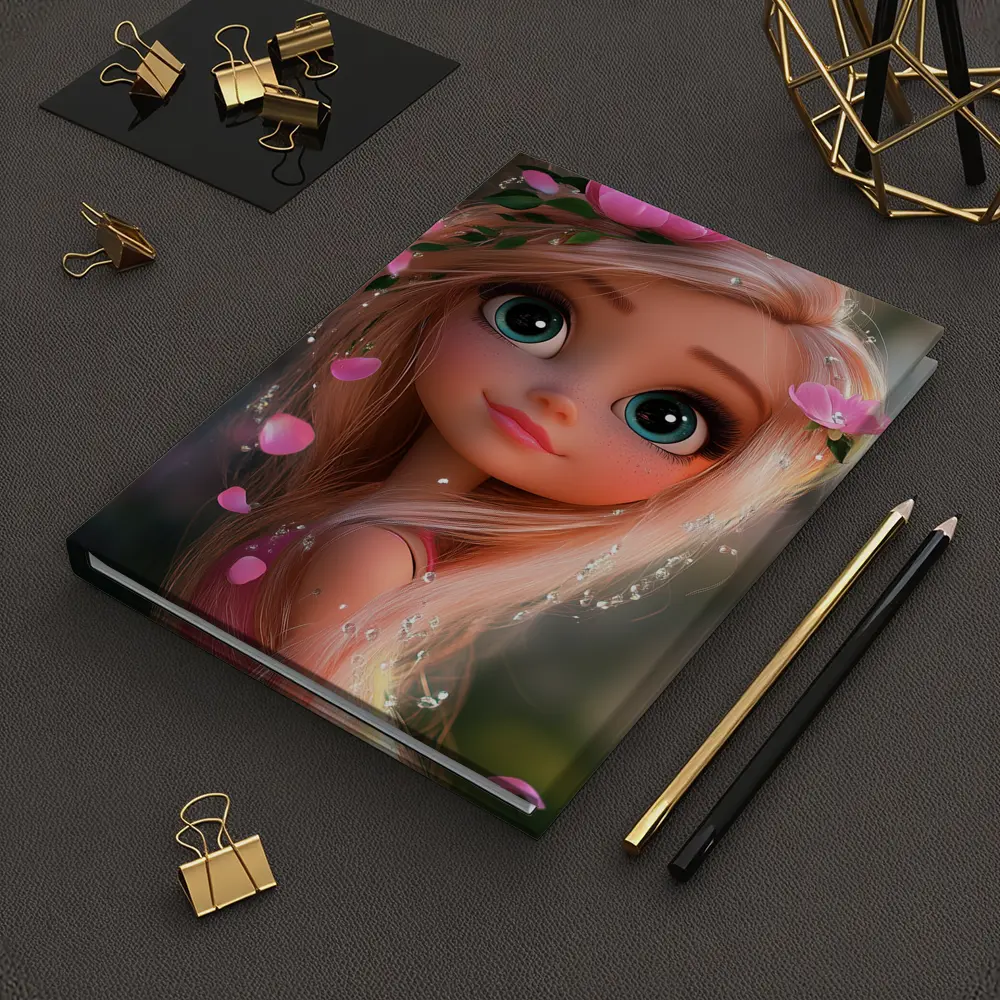Cartoon Girl Pink Flowers Fantasy Garden – Notebooks