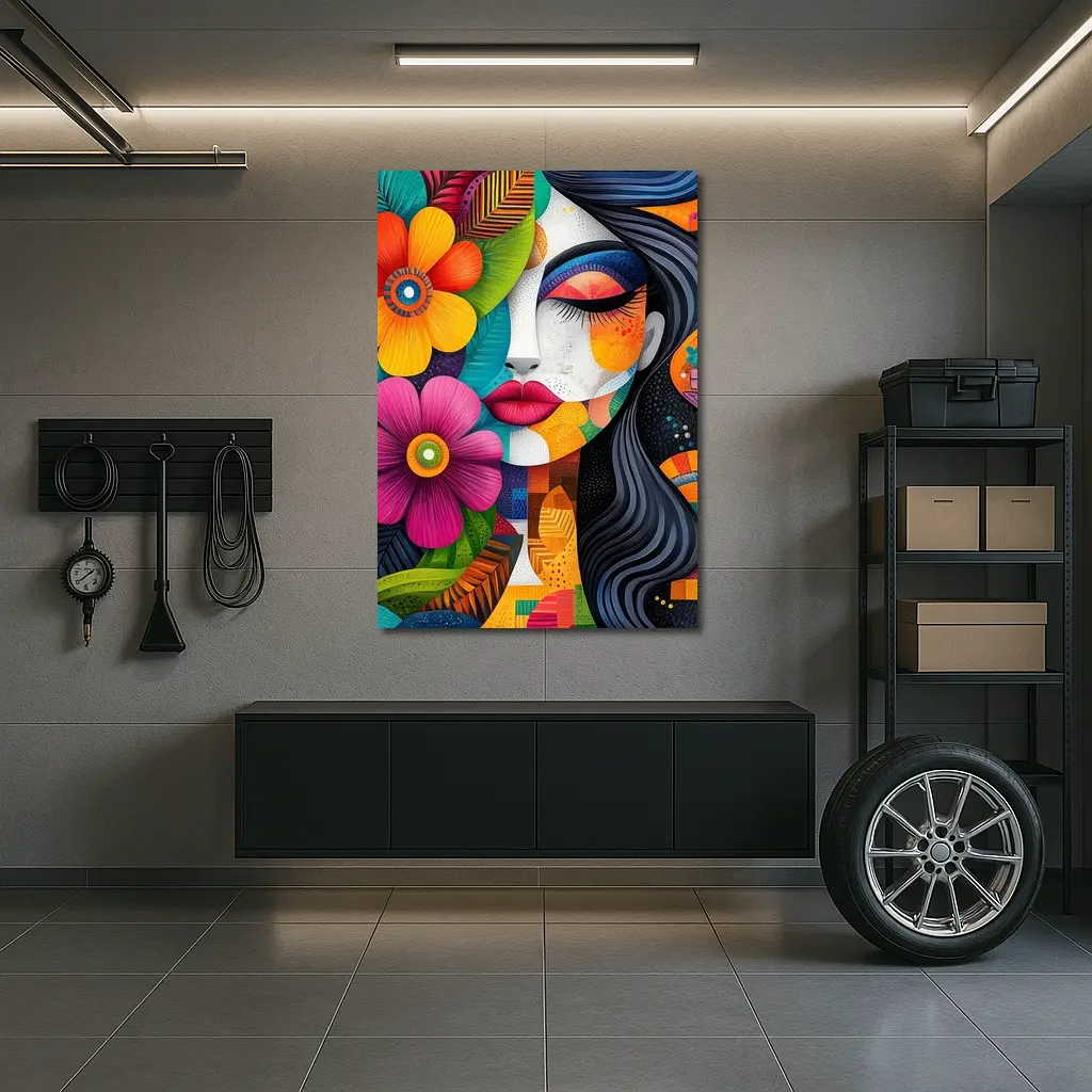 Colorful Floral Woman Abstract Pop Art – Wall Art