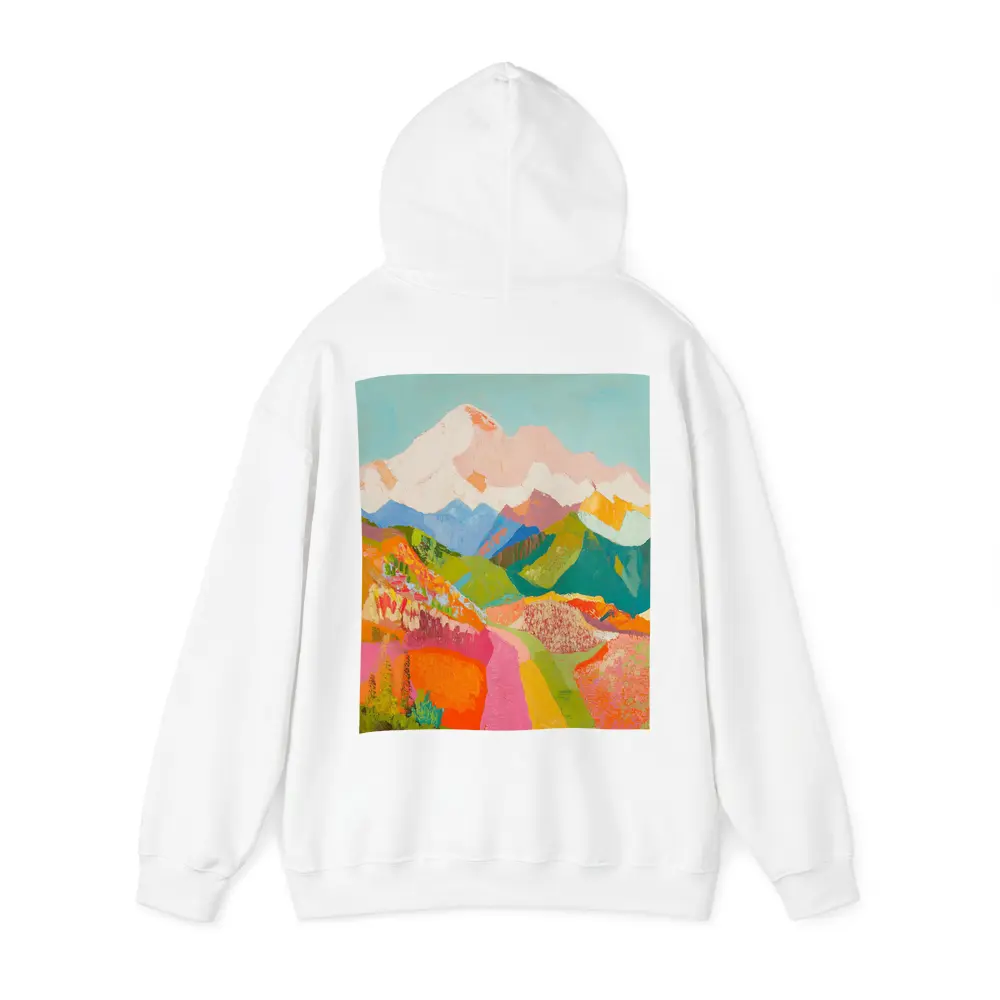 Colorful Mountain Valley Landscape Painting Art – Hoodies