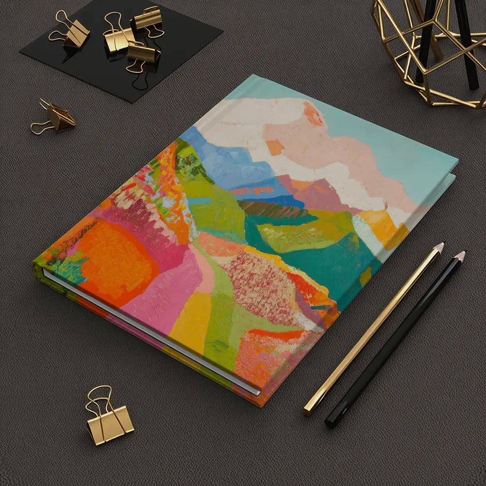 Colorful Mountain Valley Landscape Painting Art – Notebooks