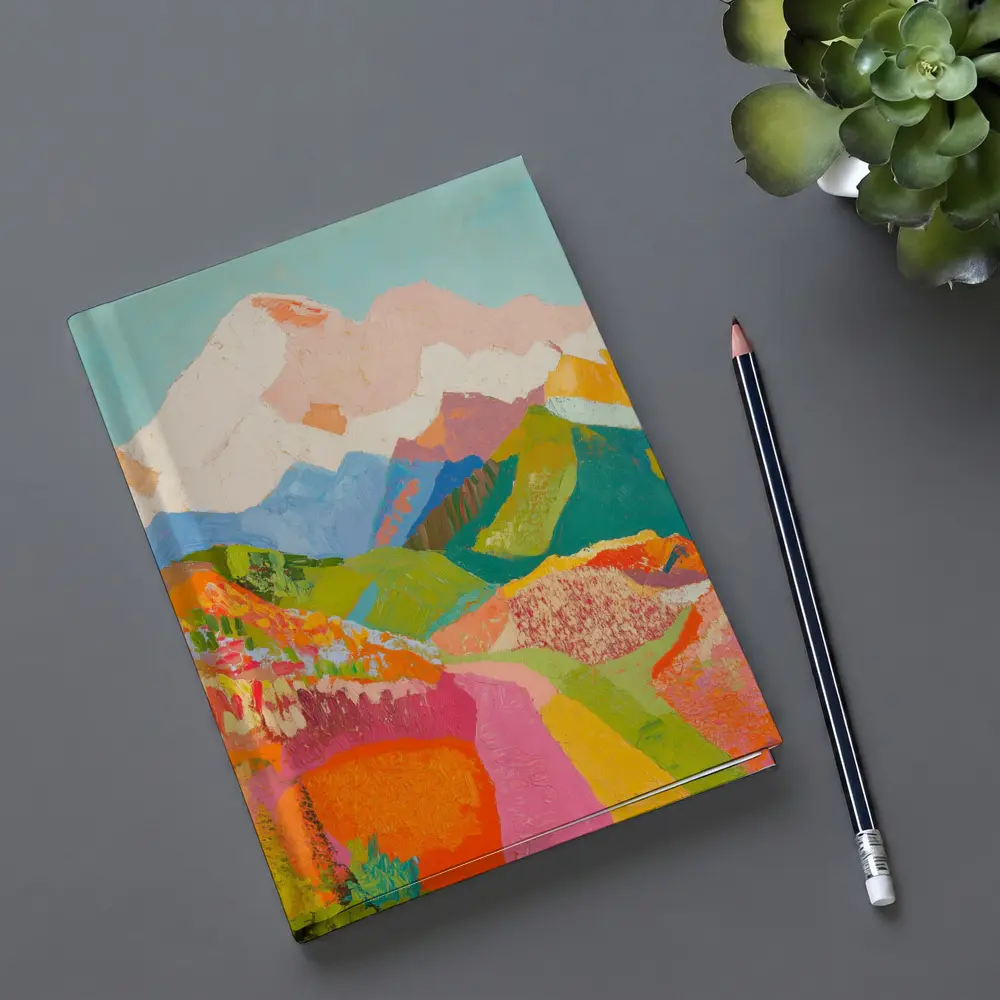 Colorful Mountain Valley Landscape Painting Art – Notebooks