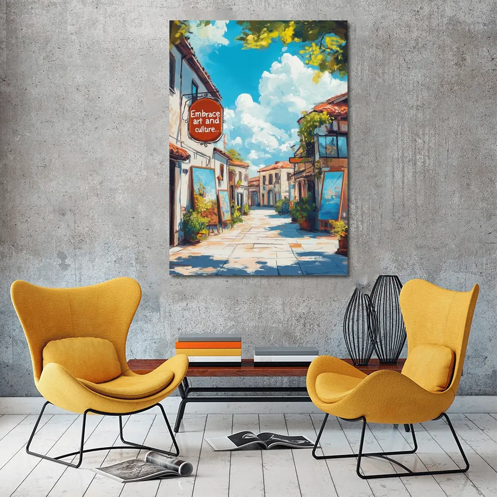 Embrace Art and Culture Mediterranean Street Scene – Wall Art