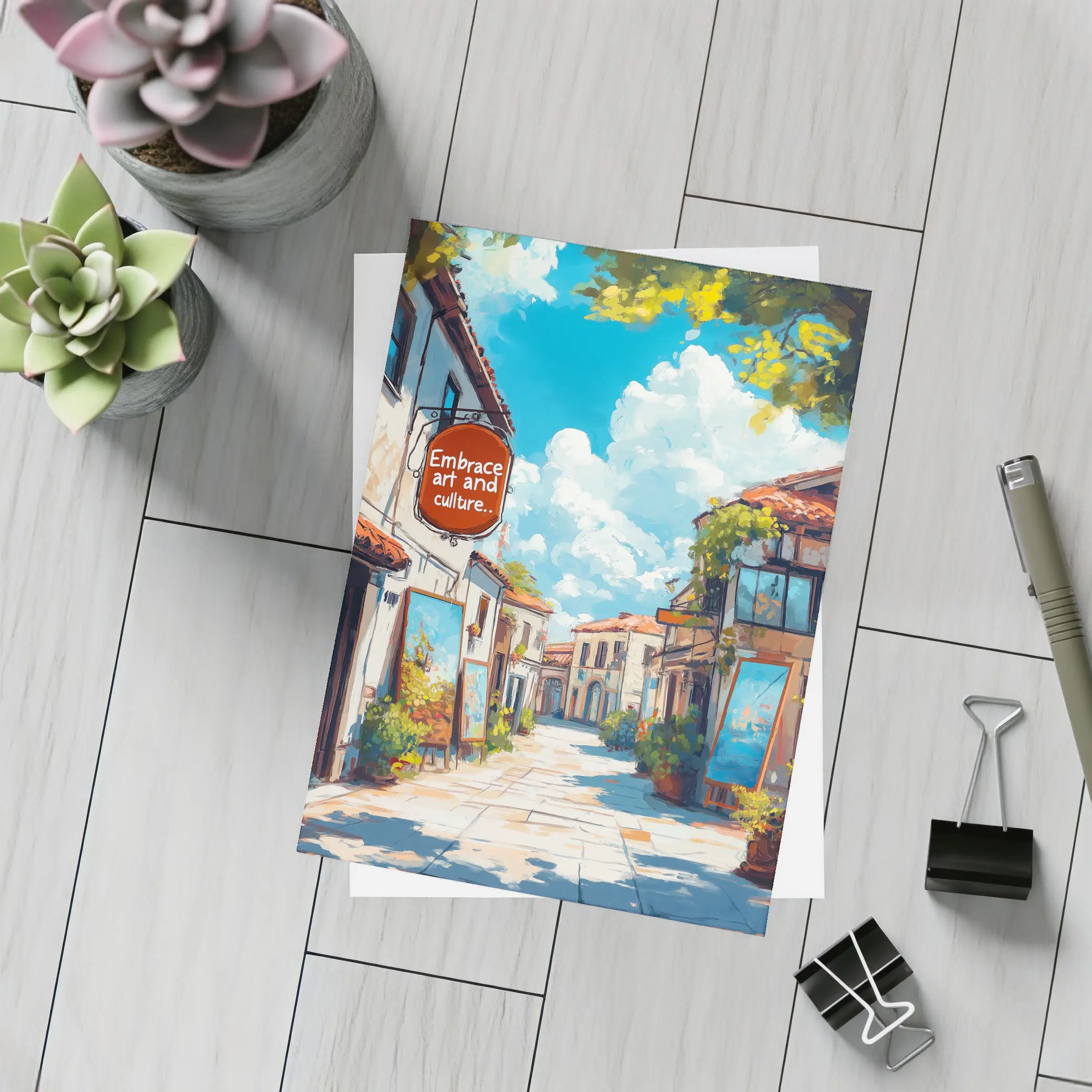 Embrace Art and Culture Mediterranean Street Scene – Postcards
