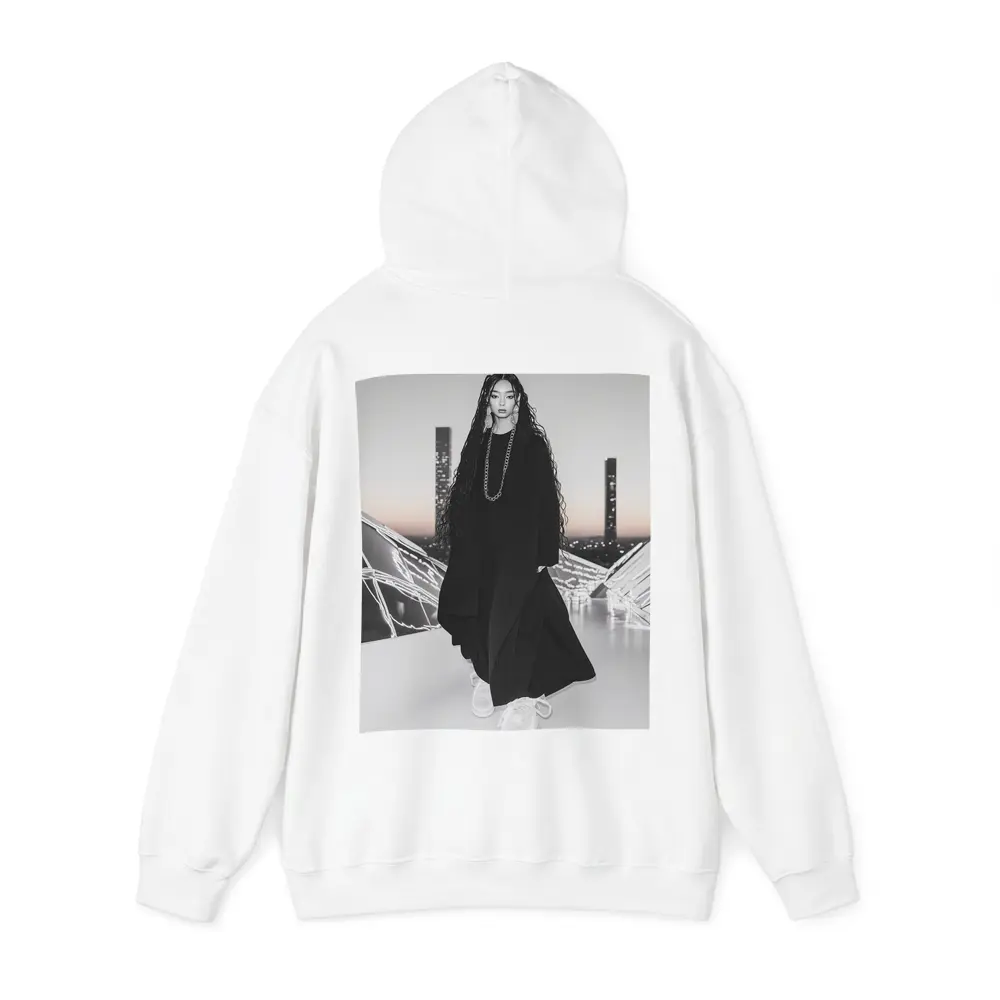 Fashion Woman Black Outfit City Night – Hoodies