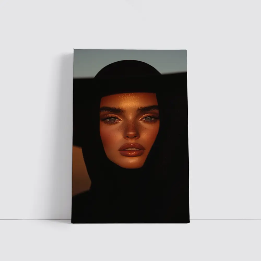 Woman Portrait Dark Moody Golden Hour – Wall Art