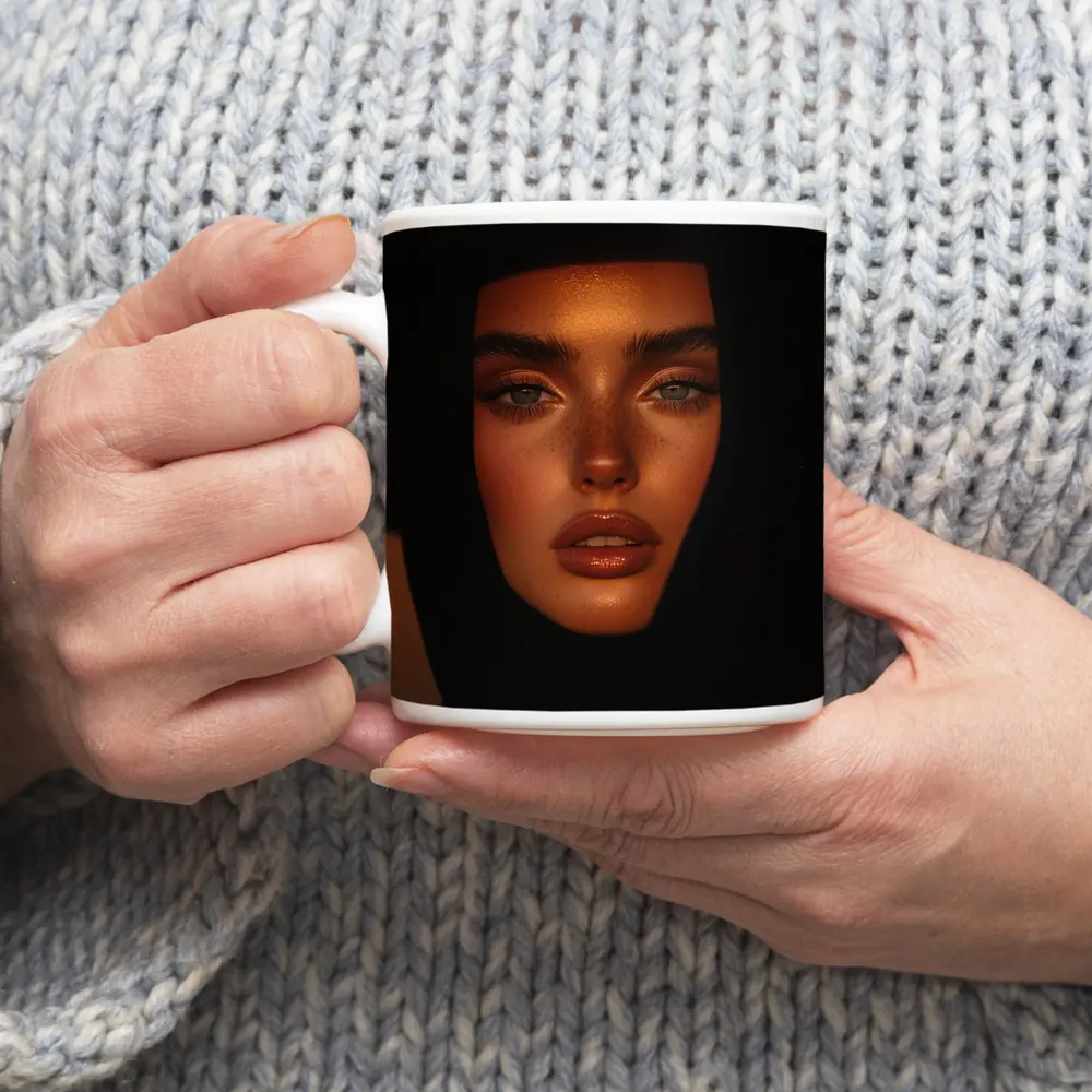 Woman Portrait Dark Moody Golden Hour – Mugs