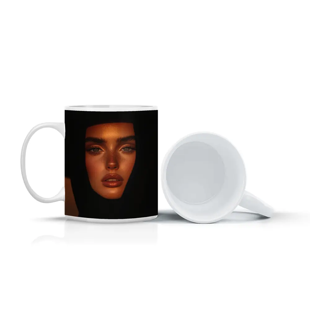 Woman Portrait Dark Moody Golden Hour – Mugs