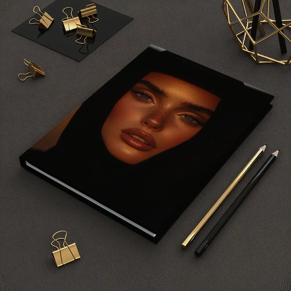 Woman Portrait Dark Moody Golden Hour – Notebooks