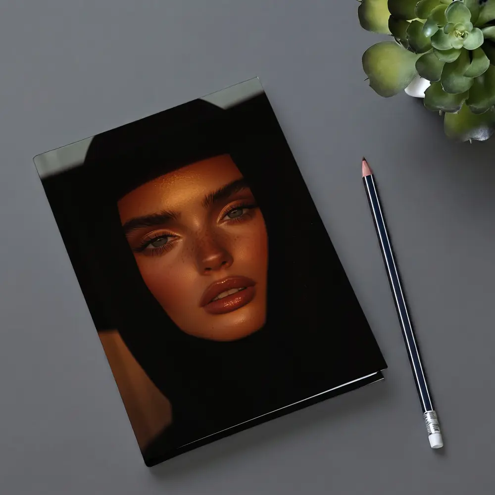 Woman Portrait Dark Moody Golden Hour – Notebooks