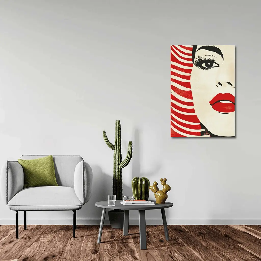 Pop Art Woman Red Lips Bold Style – Wall Art