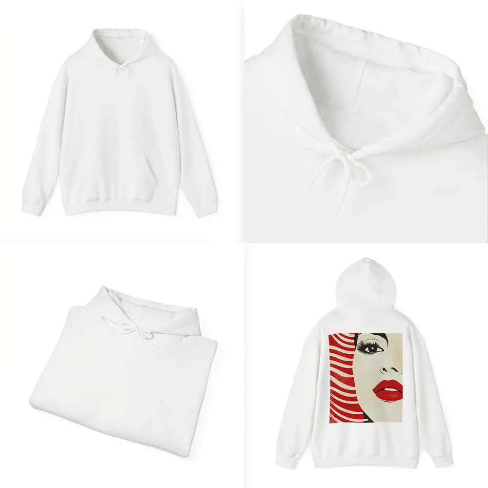 Pop Art Woman Red Lips Bold Style – Hoodies