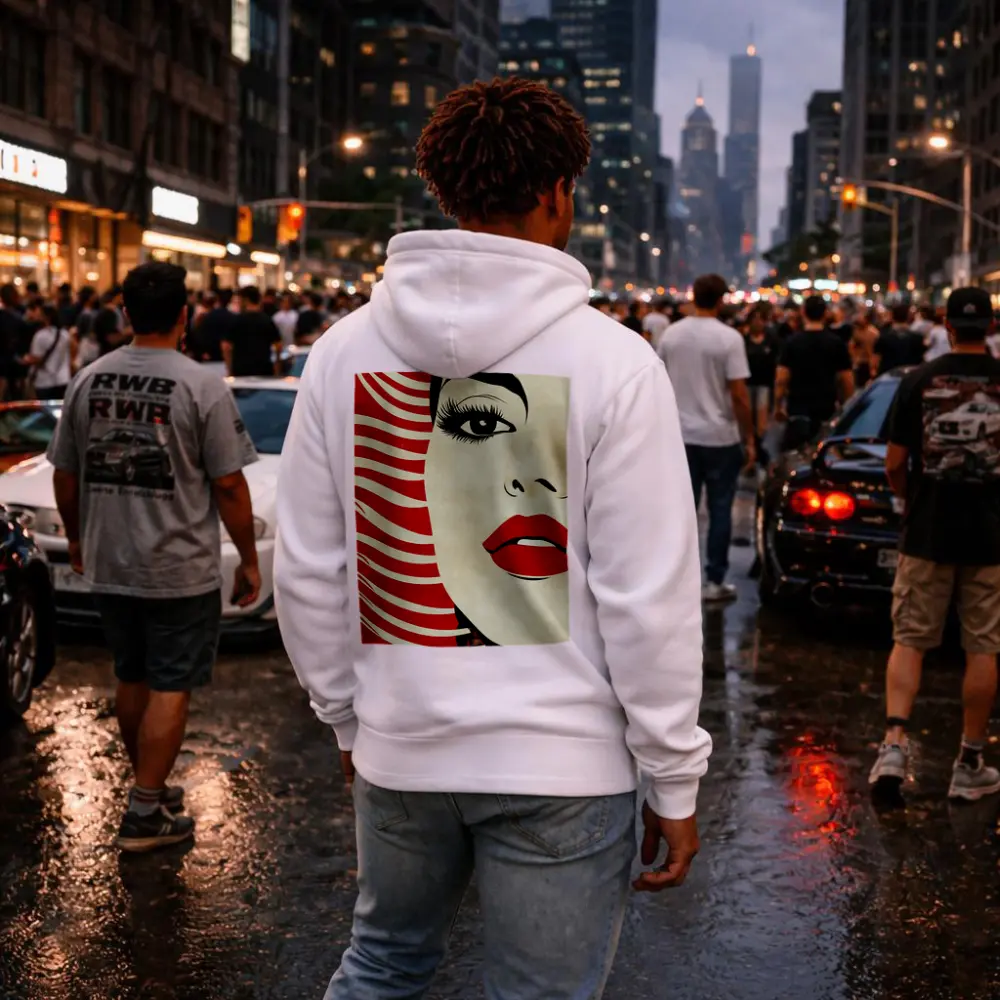 Pop Art Woman Red Lips Bold Style – Hoodies