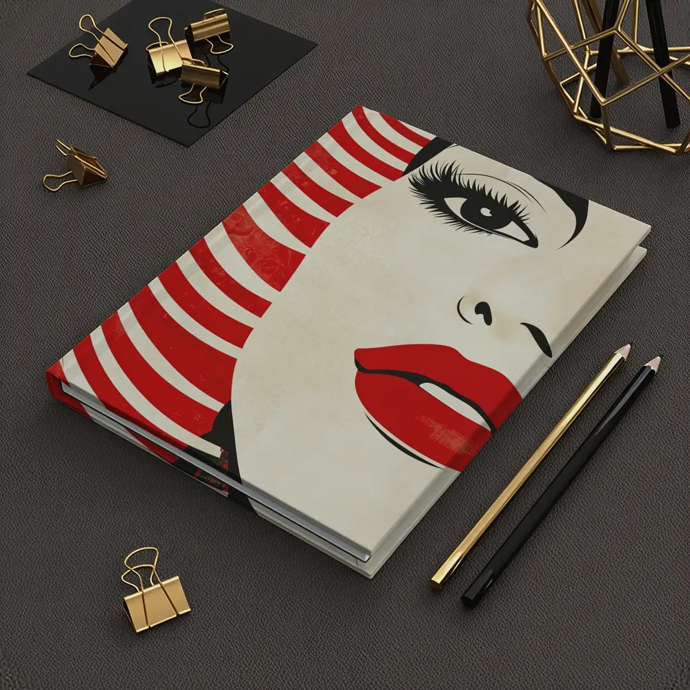 Pop Art Woman Red Lips Bold Style – Notebooks