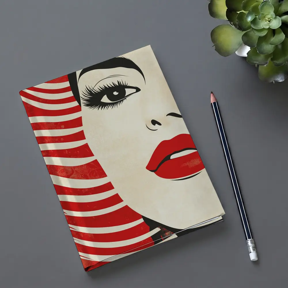 Pop Art Woman Red Lips Bold Style – Notebooks