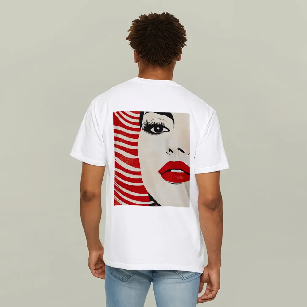 Pop Art Woman Red Lips Bold Style – T-Shirts