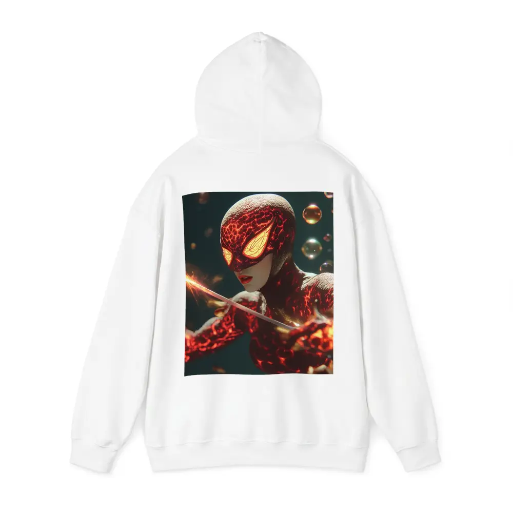 Fiery Spider Hero Dark Glowing Background – Hoodies