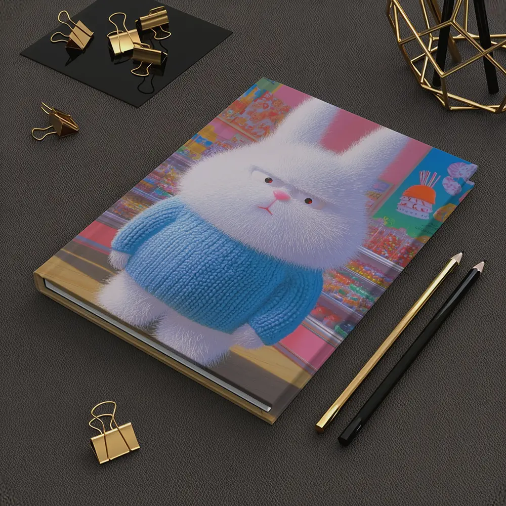 Grumpy Fluffy Bunny in Candy Shop – Notebooks