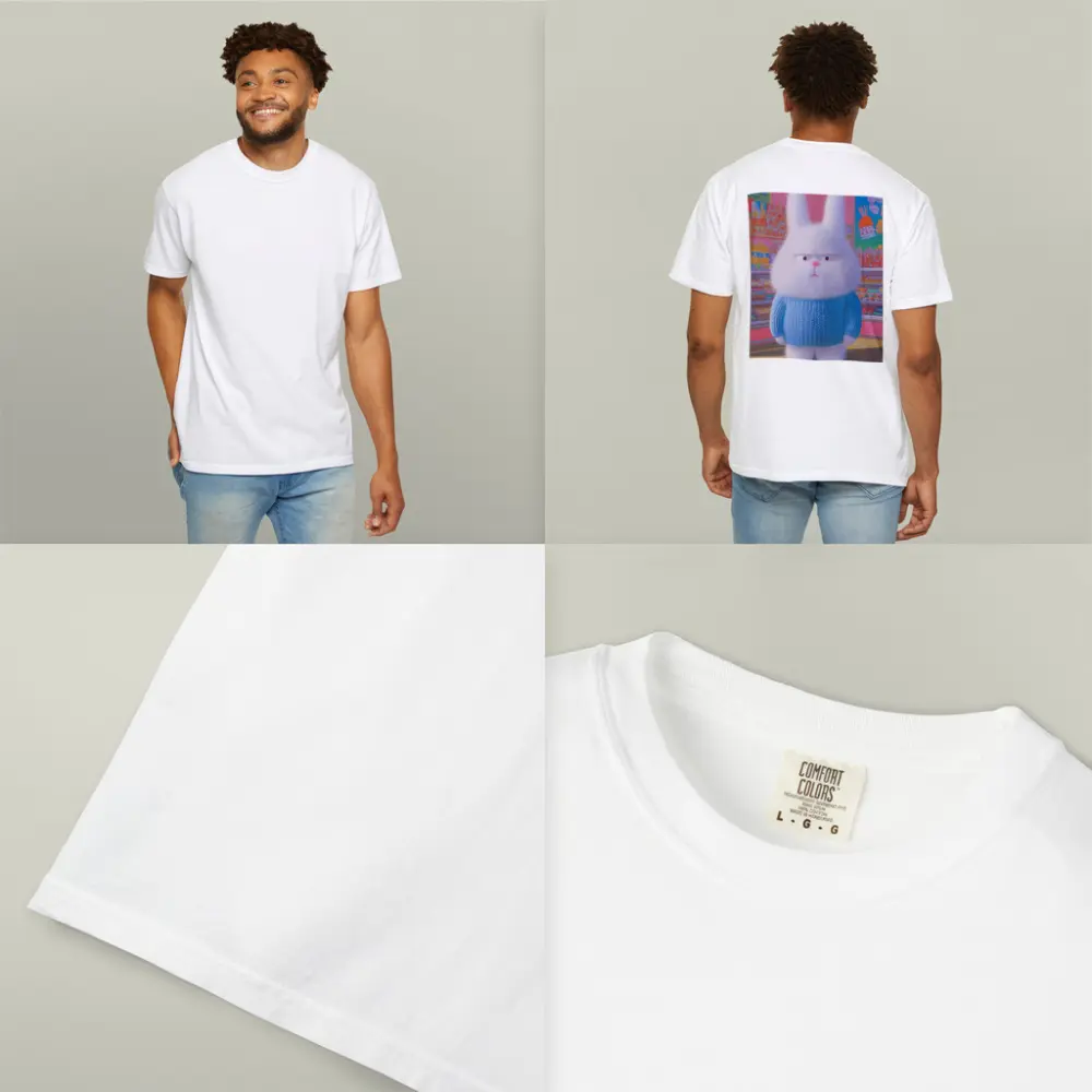 Grumpy Fluffy Bunny in Candy Shop – T-Shirts