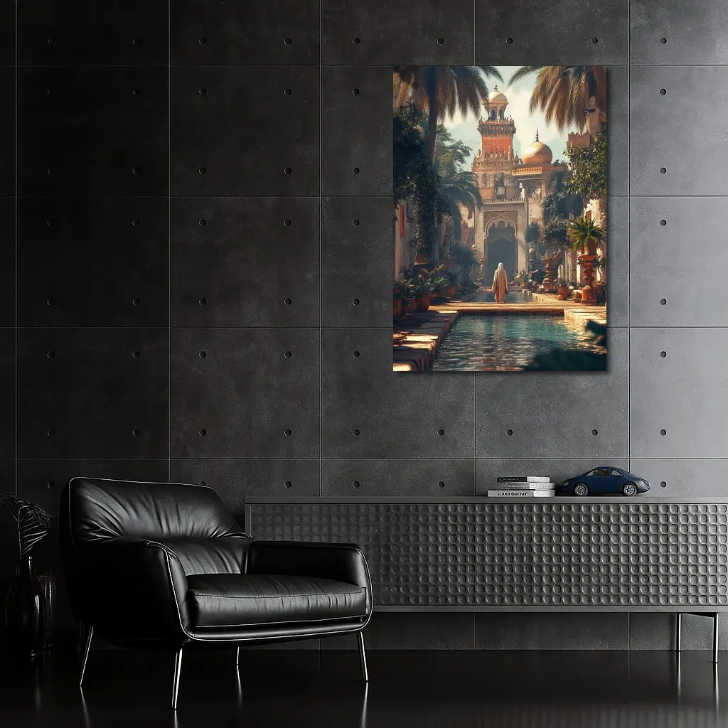 Islamic Palace Garden Courtyard With Reflecting Pool – Wall Art