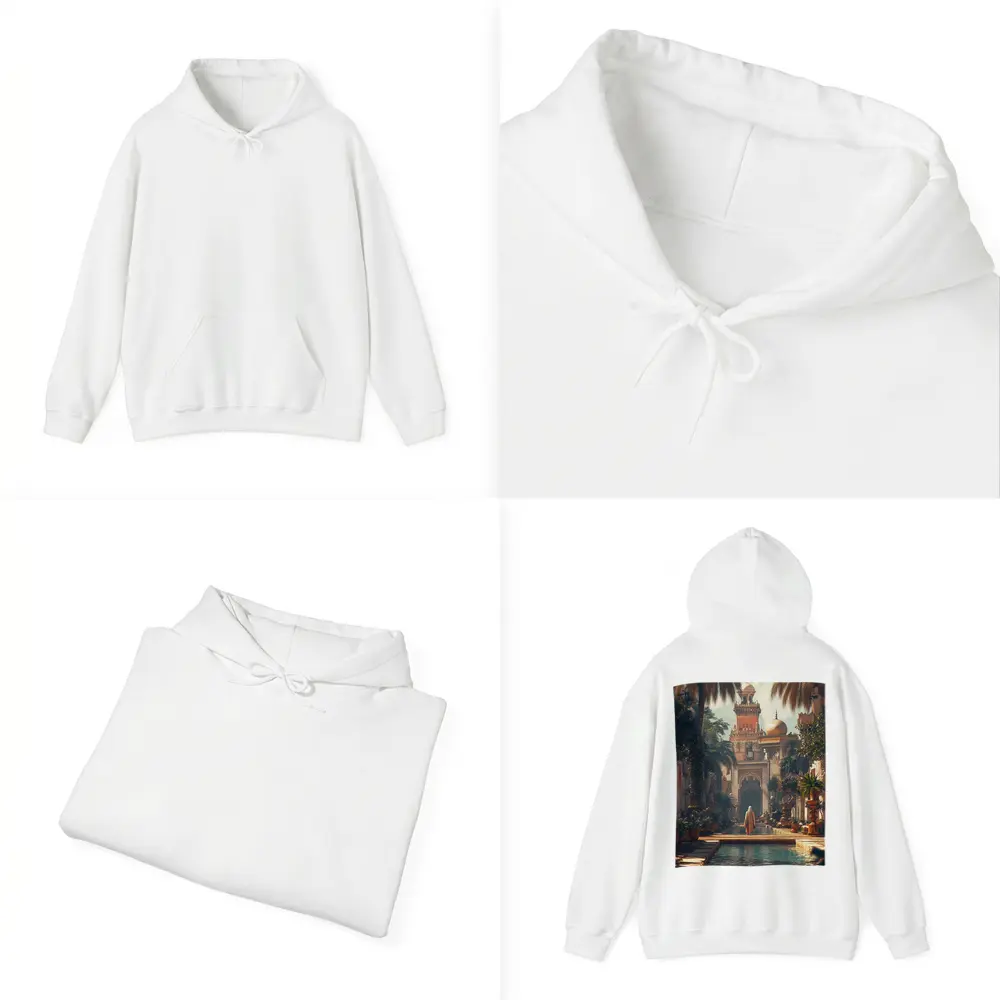 Islamic Palace Garden Courtyard With Reflecting Pool – Hoodies