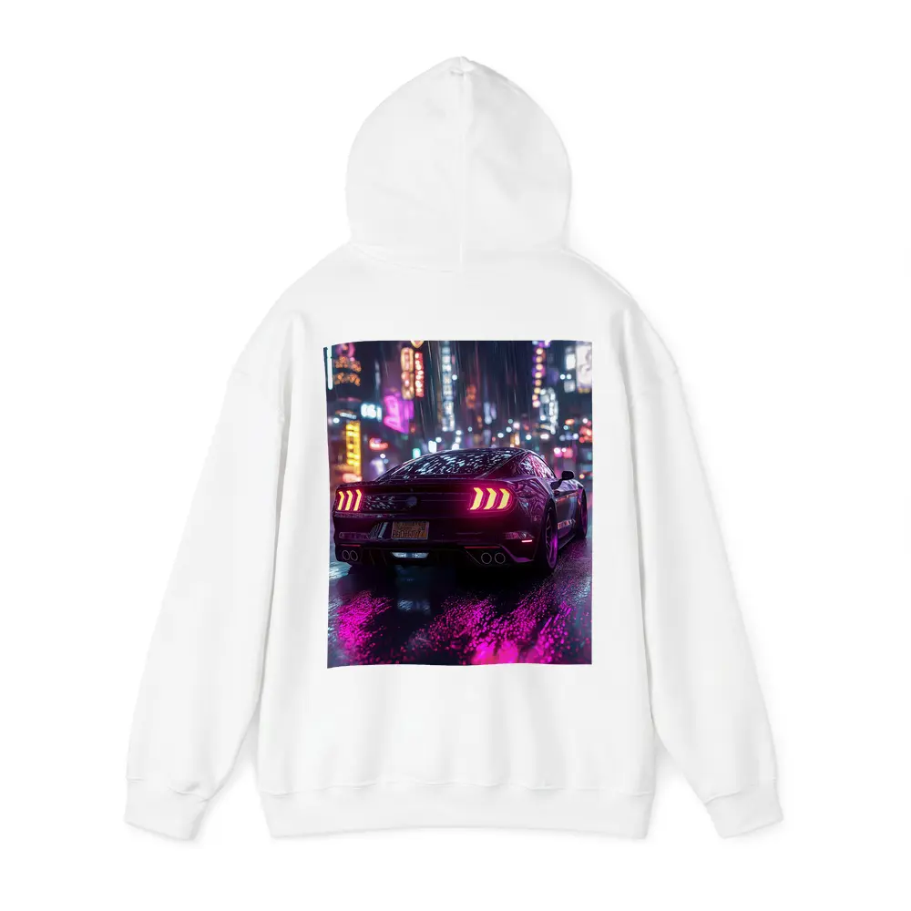 Ford Mustang Neon City Rainy Night – Hoodies