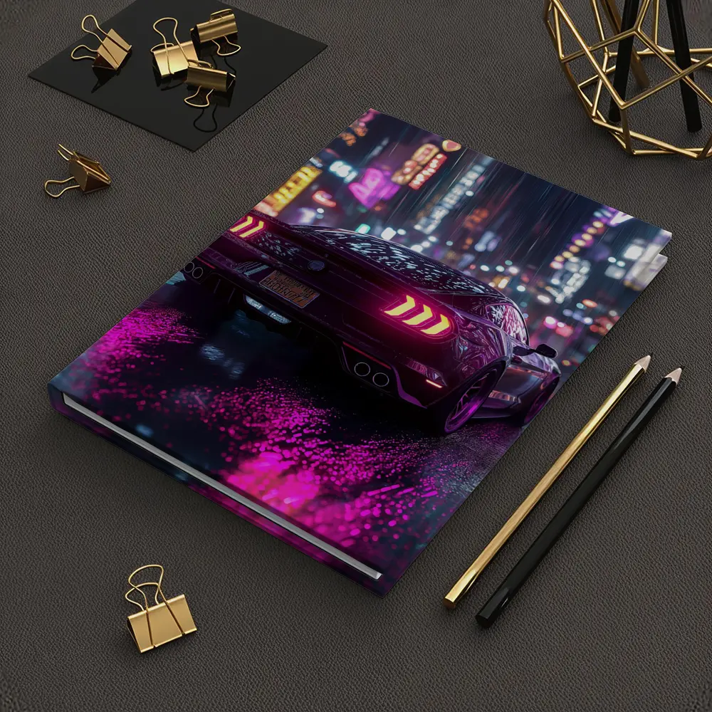 Ford Mustang Neon City Rainy Night – Notebooks