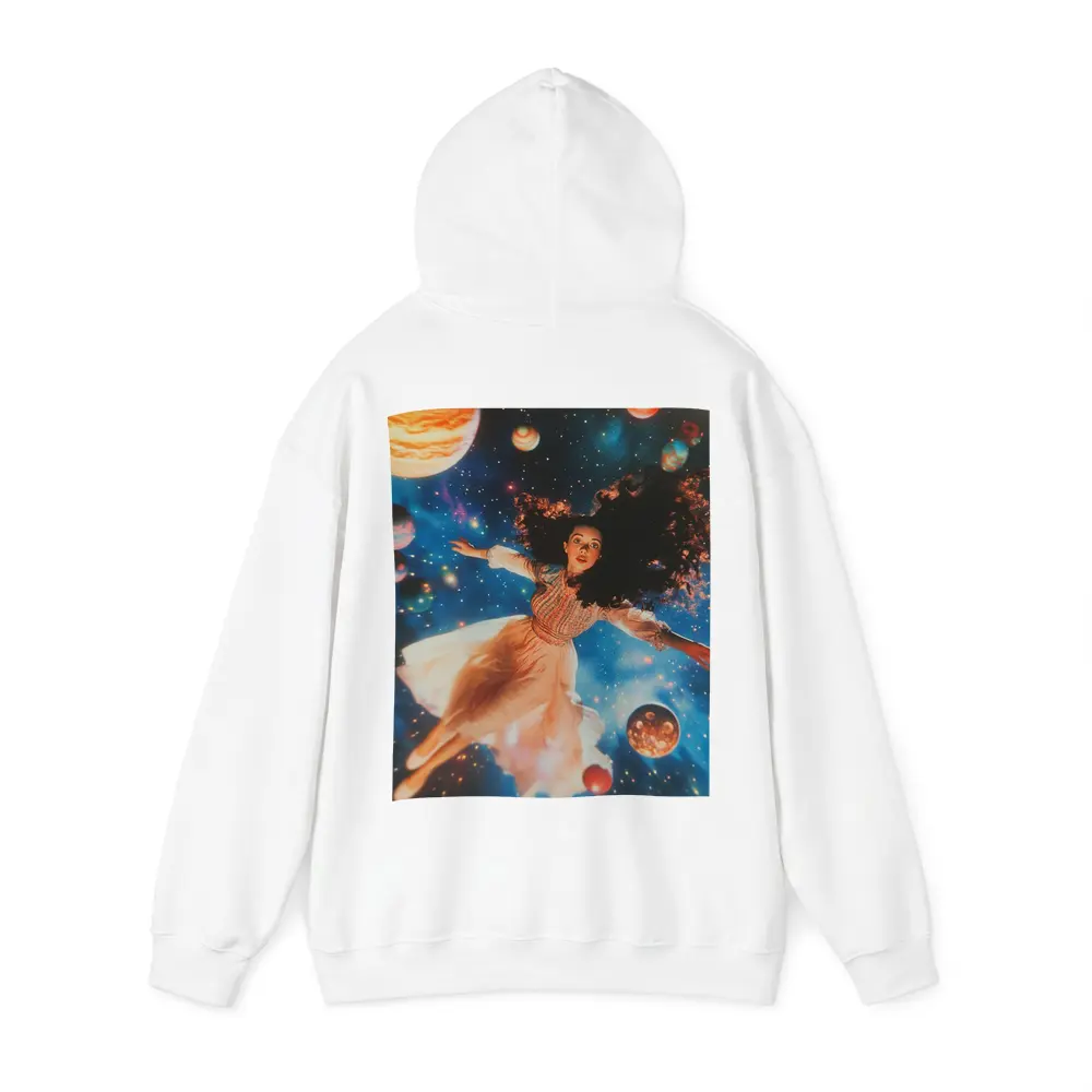 Woman Floating Among Planets Deep Space – Hoodies