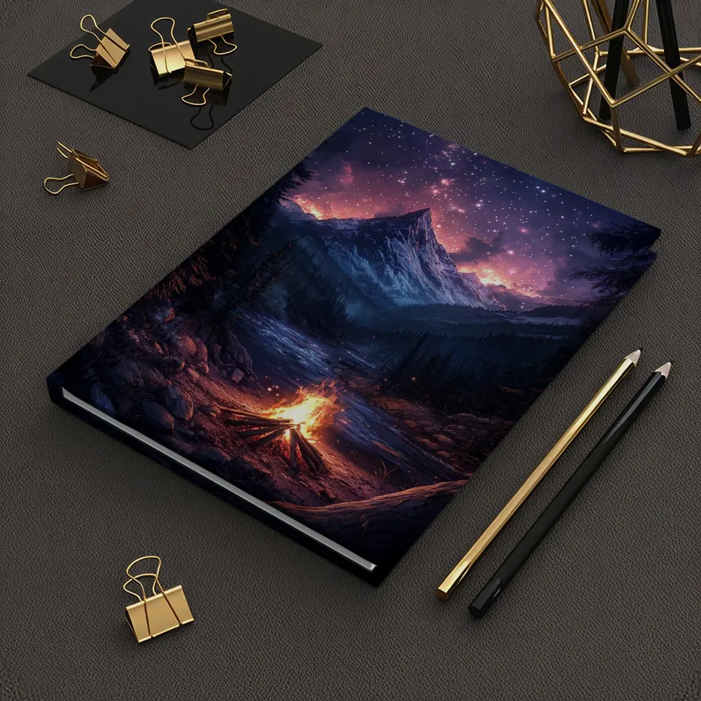 Campfire Mountain Night Starry Sky Forest – Notebooks