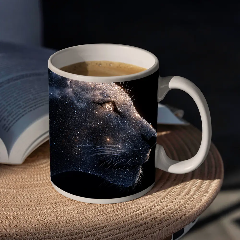 Cosmic Panther Galaxy Stars Dark Background – Mugs
