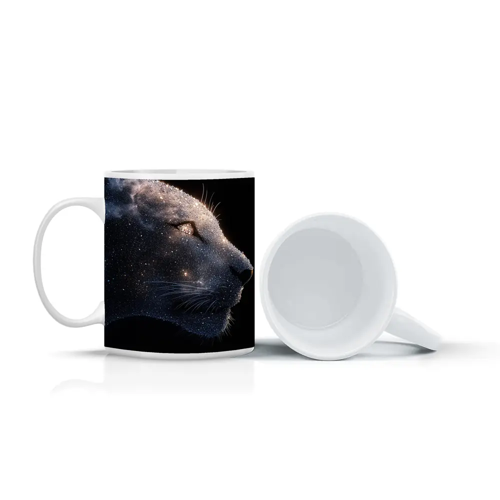 Cosmic Panther Galaxy Stars Dark Background – Mugs