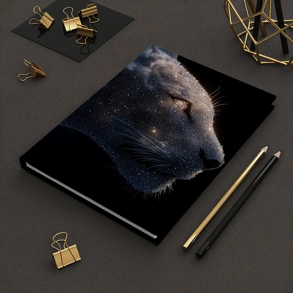 Cosmic Panther Galaxy Stars Dark Background – Notebooks