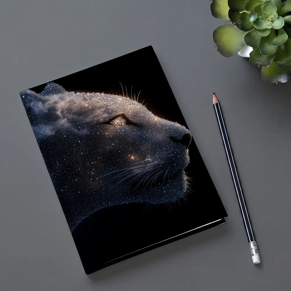 Cosmic Panther Galaxy Stars Dark Background – Notebooks