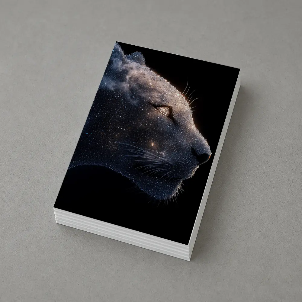 Cosmic Panther Galaxy Stars Dark Background – Postcards