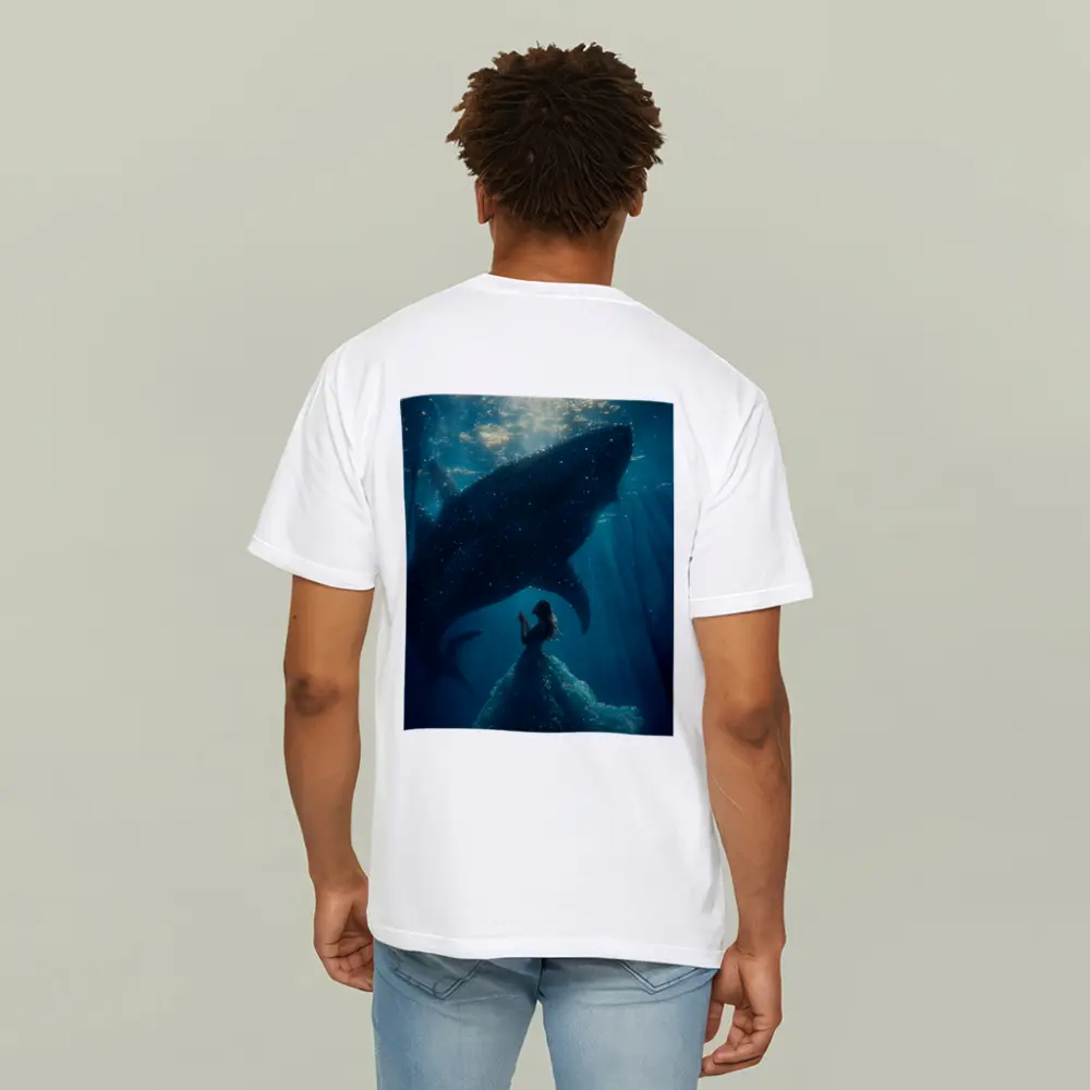 Woman In Dress With Whale Shark Underwater – T-Shirts