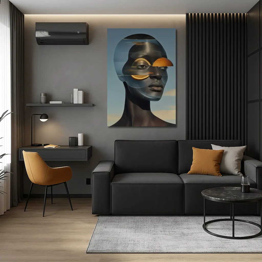 Surreal Woman Portrait With Orange Slices – Wall Art