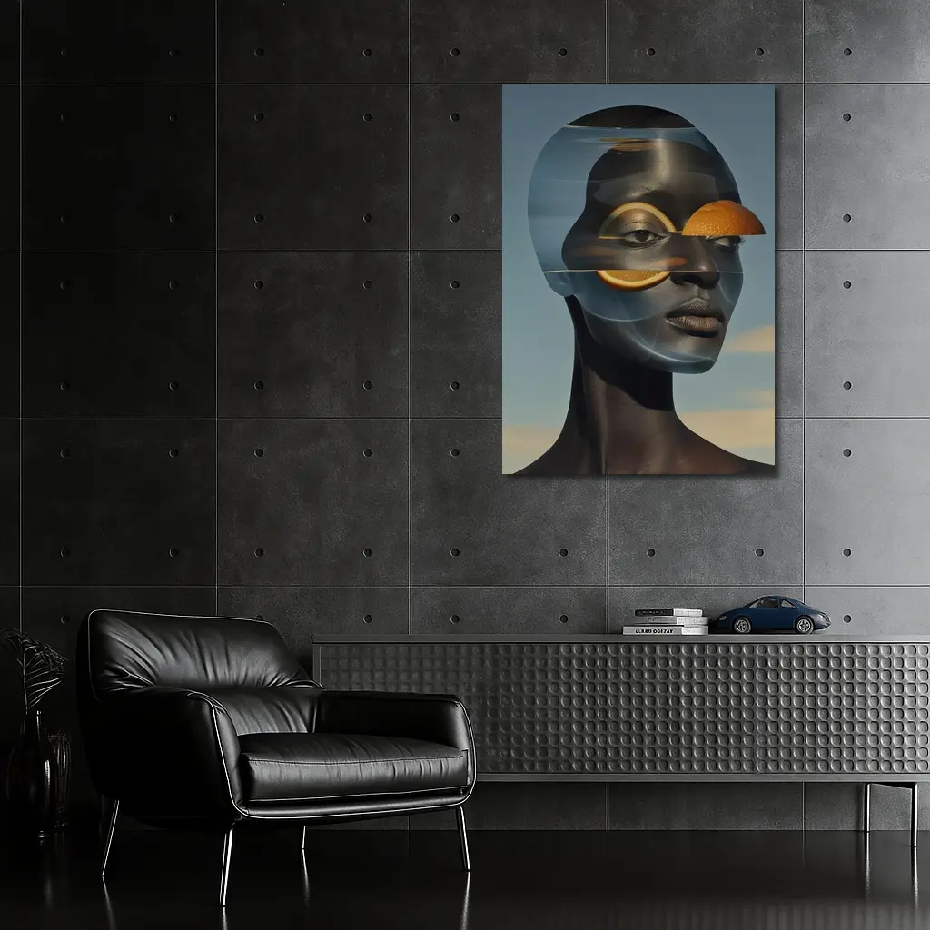Surreal Woman Portrait With Orange Slices – Wall Art