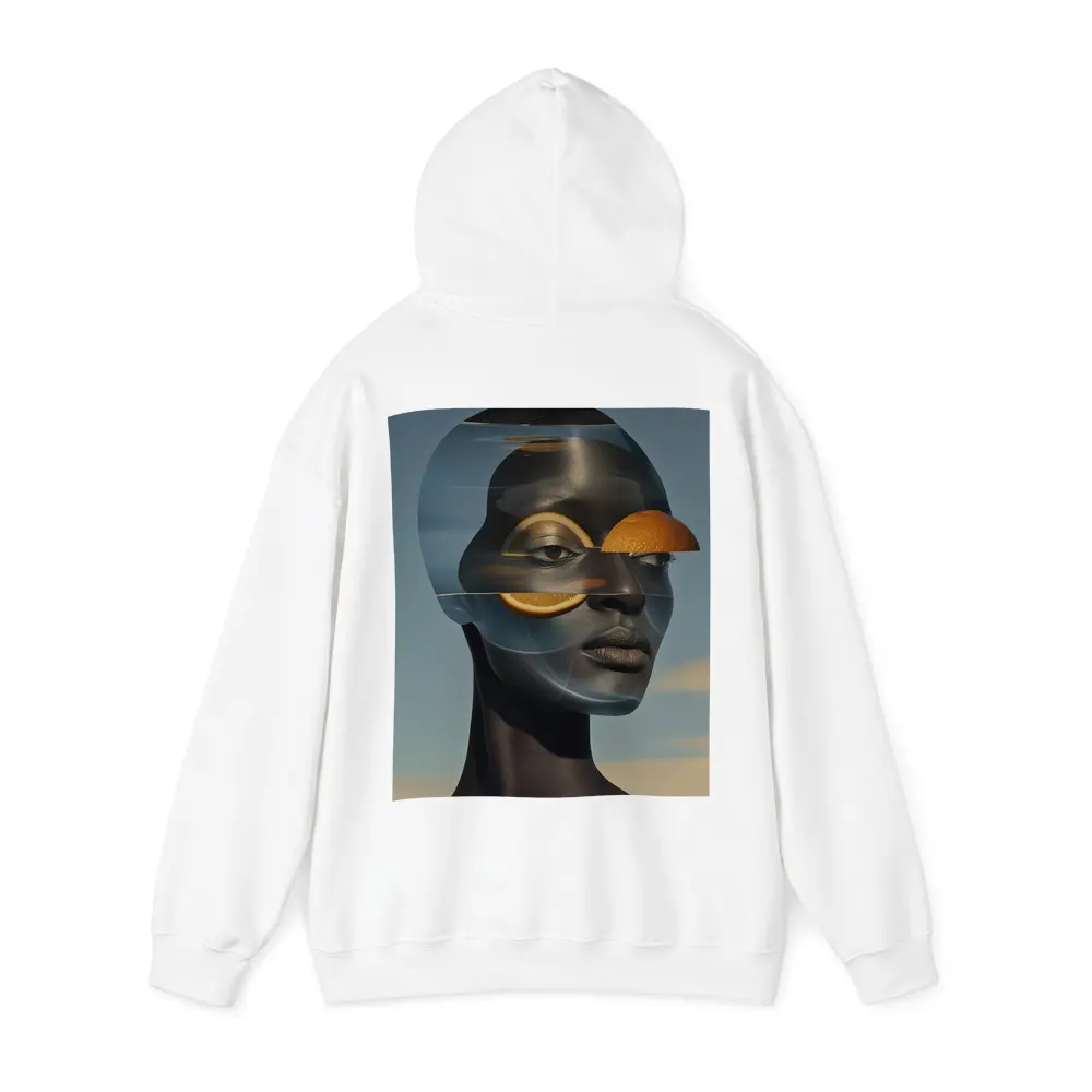 Surreal Woman Portrait With Orange Slices – Hoodies