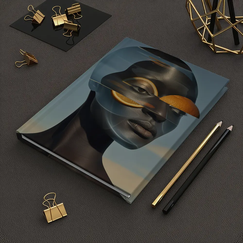 Surreal Woman Portrait With Orange Slices – Notebooks
