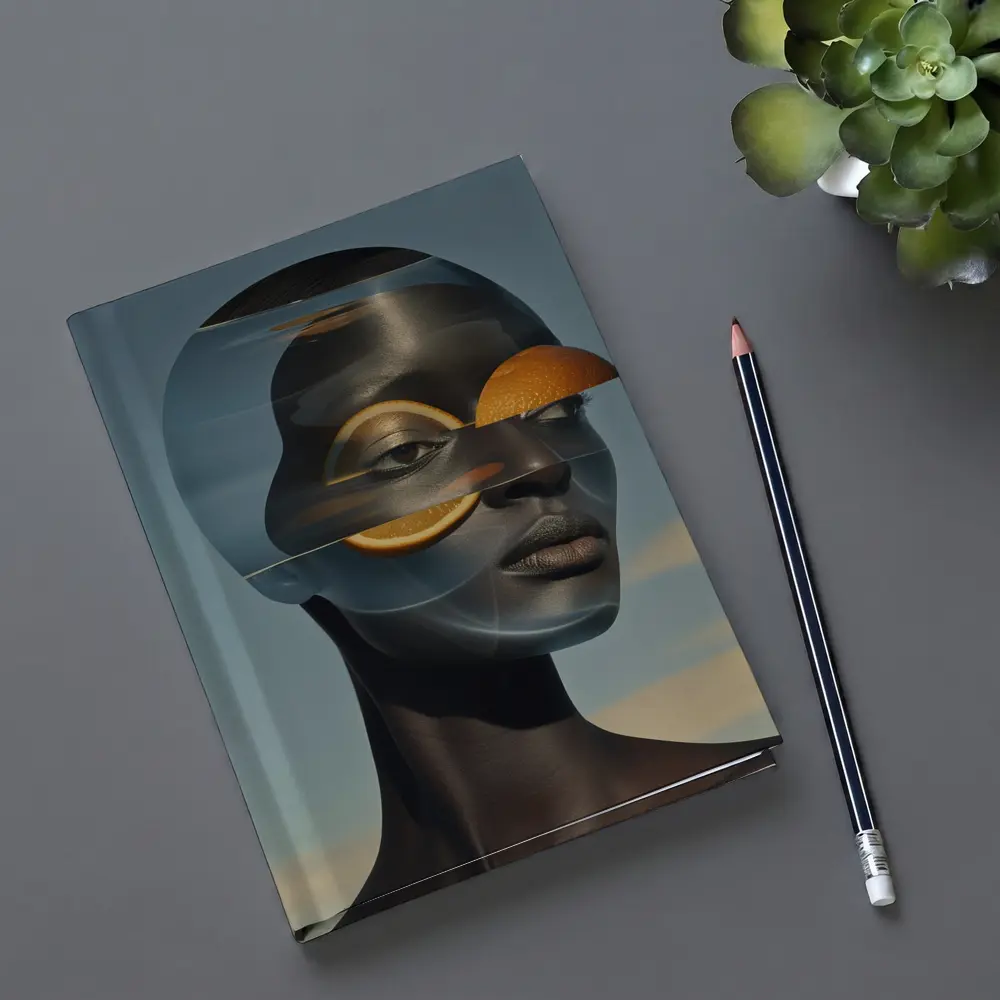 Surreal Woman Portrait With Orange Slices – Notebooks